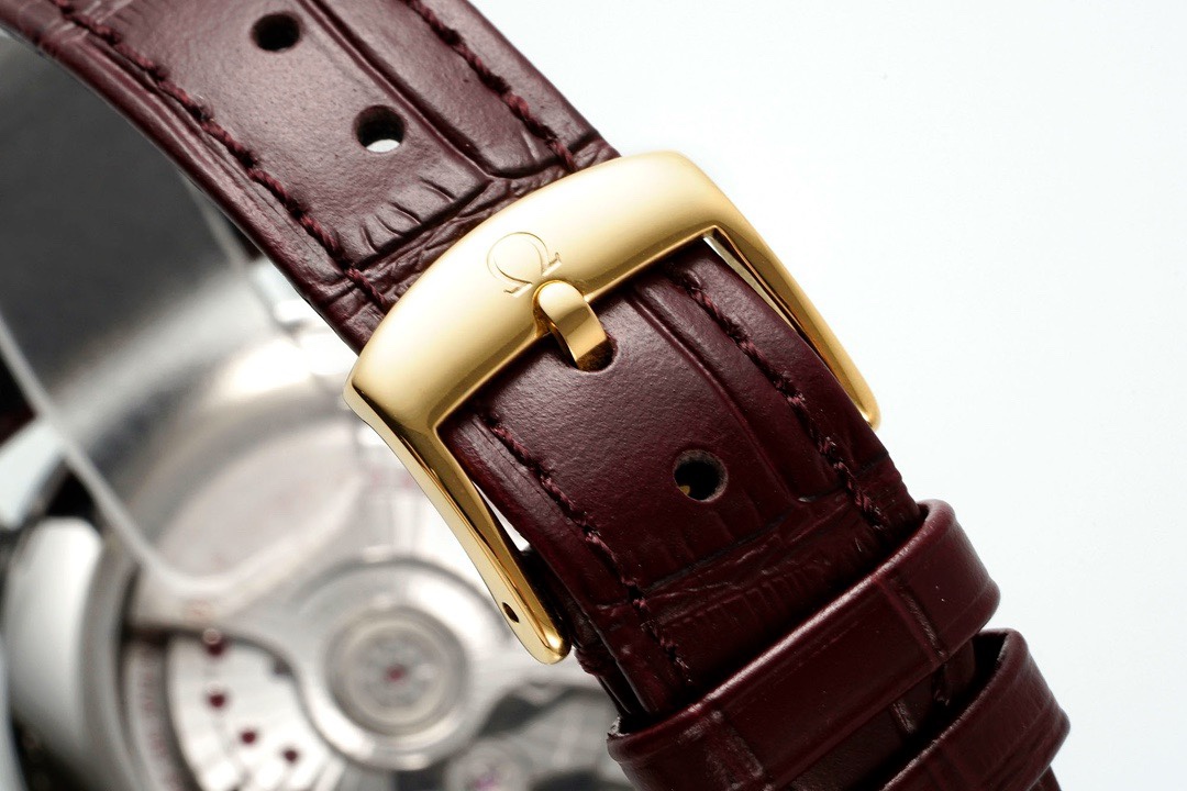 Omega De Ville Power-Reserve Automatic Mechanical Watch, Genuine Calfskin Leather Strap - Image 8