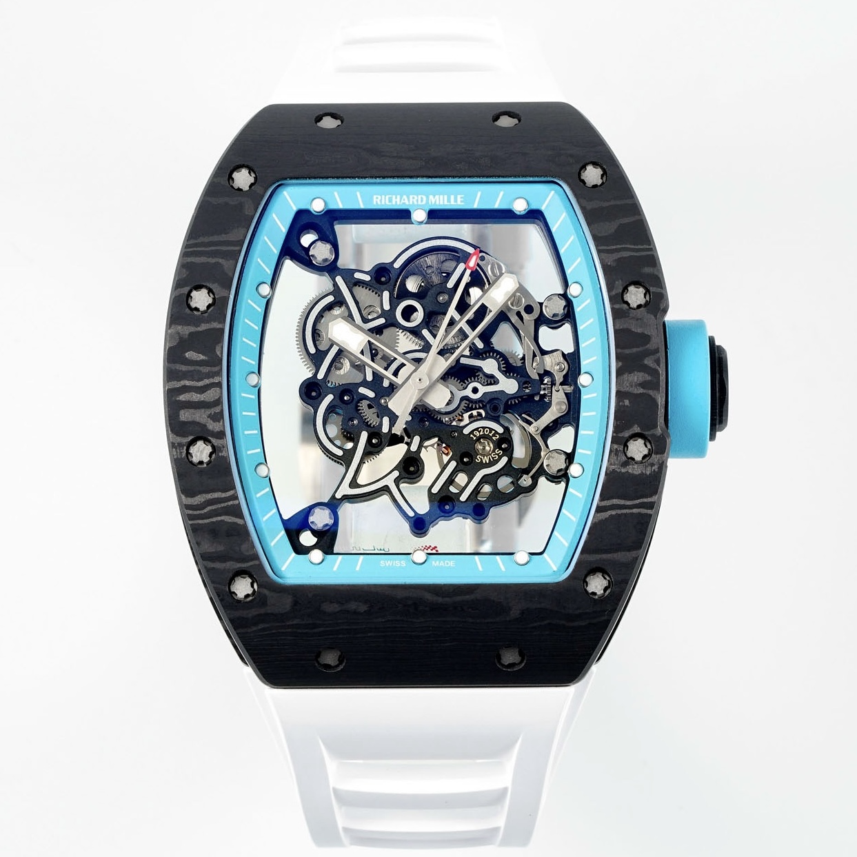 Richard Mille RM055 White Strap Turquoise Inner Ring