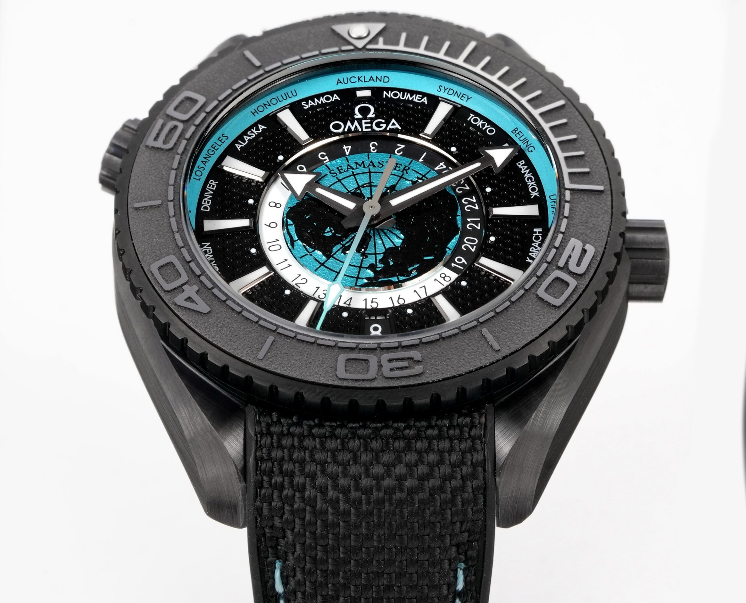 Omega Seamaster Planet Ocean 600M Worldtimer Full Black Ceramic Dive - Image 2