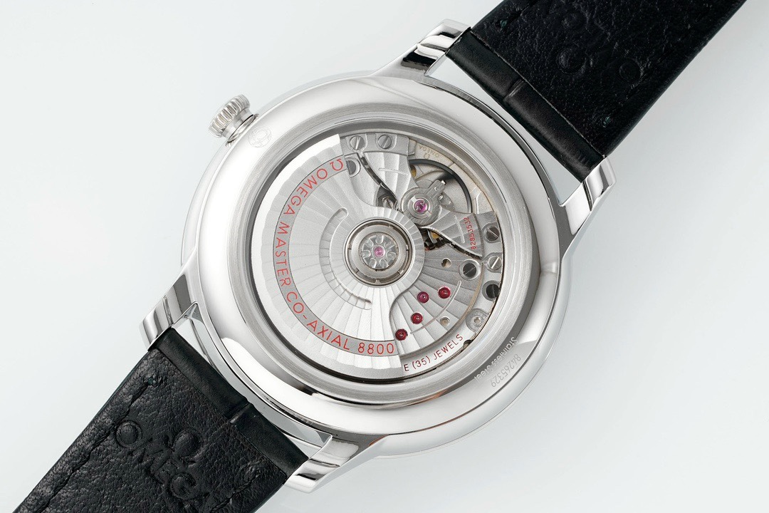 Omega De Ville Power-Reserve Automatic Mechanical Watch, Genuine Calfskin Leather Strap - Image 8
