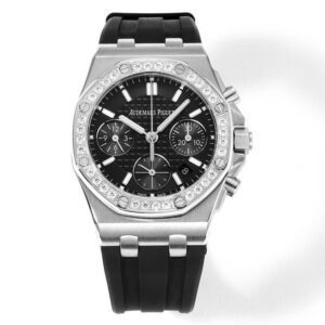 Audemars Piguet Royal Oak 37mm Ladies Automatic Chronograph Watch, Diamond Bezel Rubber