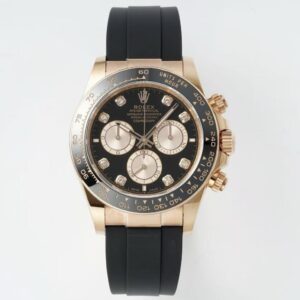 Rolex Cosmograph Daytona 18K Gold Plated Automatic Chronograph Watch Rubber Strap