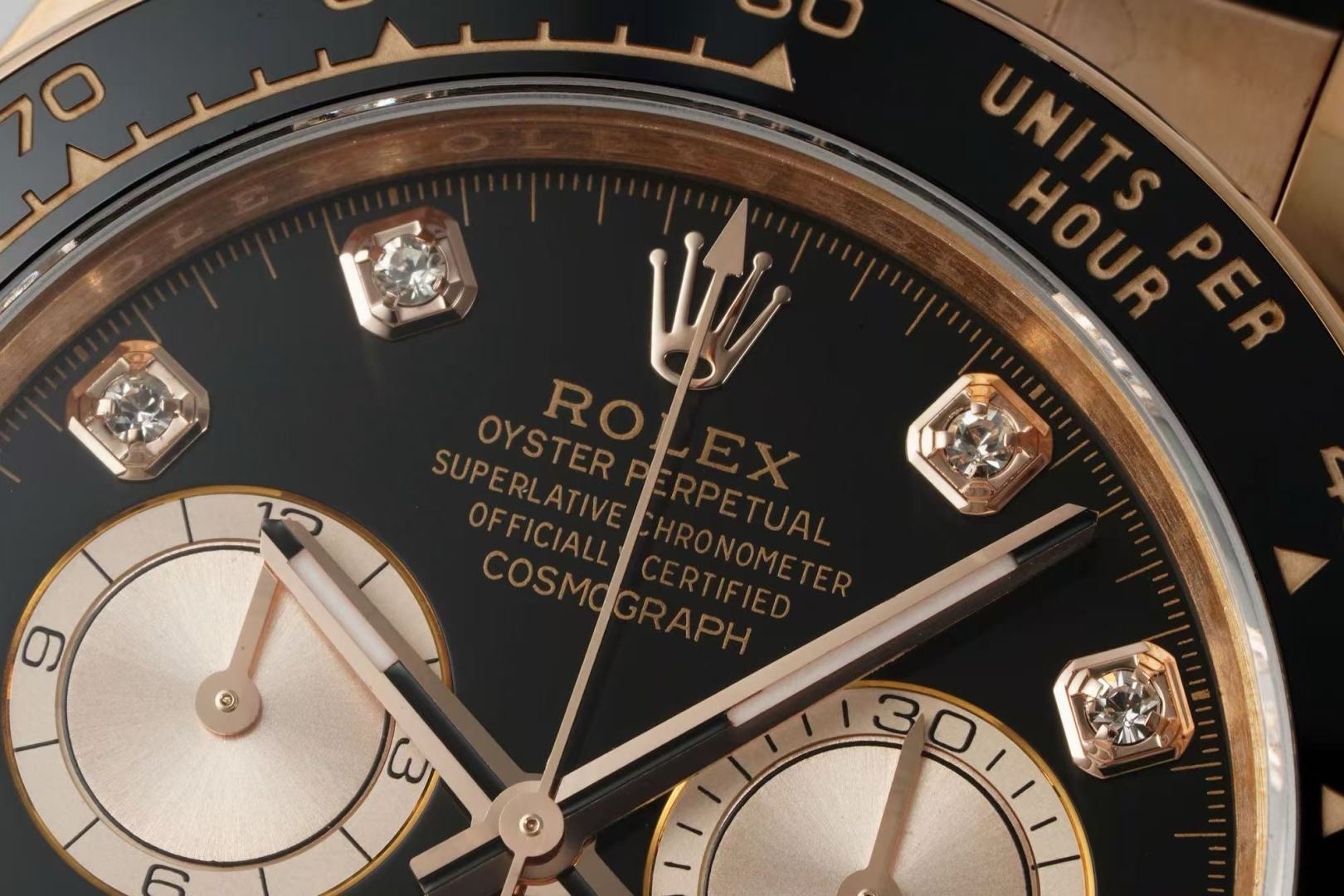 Rolex Cosmograph Daytona 18K Gold Plated Automatic Chronograph Watch Rubber Strap - Image 5