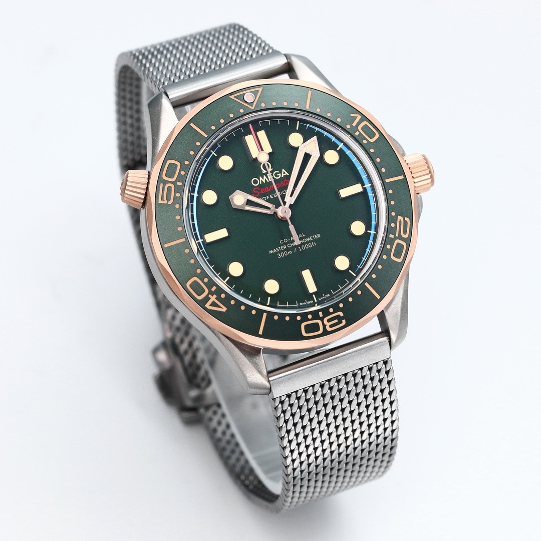 Omega Seamaster ER Upgraded Titanium Bronze Gold 007 – Gold Dial Style 02 - Image 2