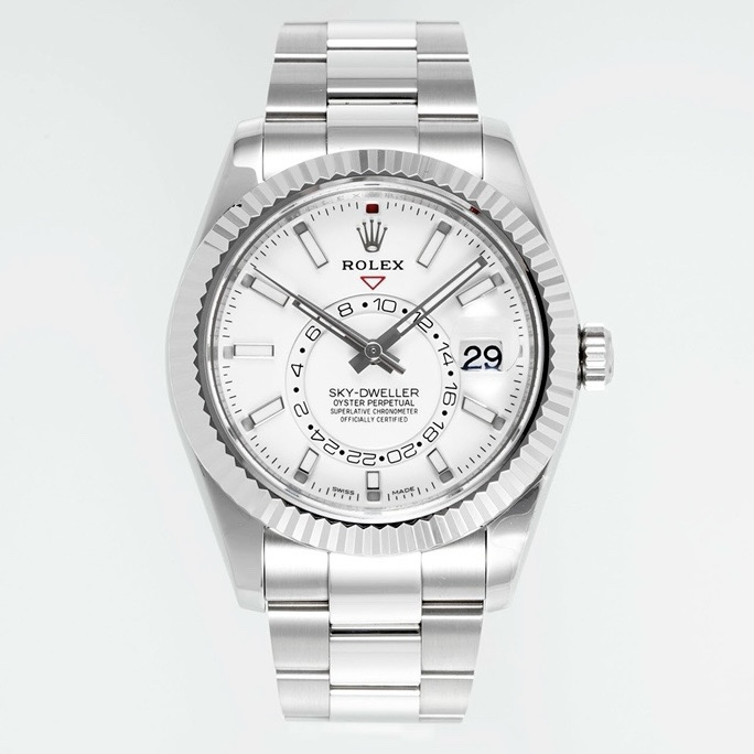 Rolex Sky-Dweller Watch 42mm 904L Steel 9002 Automatic Movement Ring Command Bezel