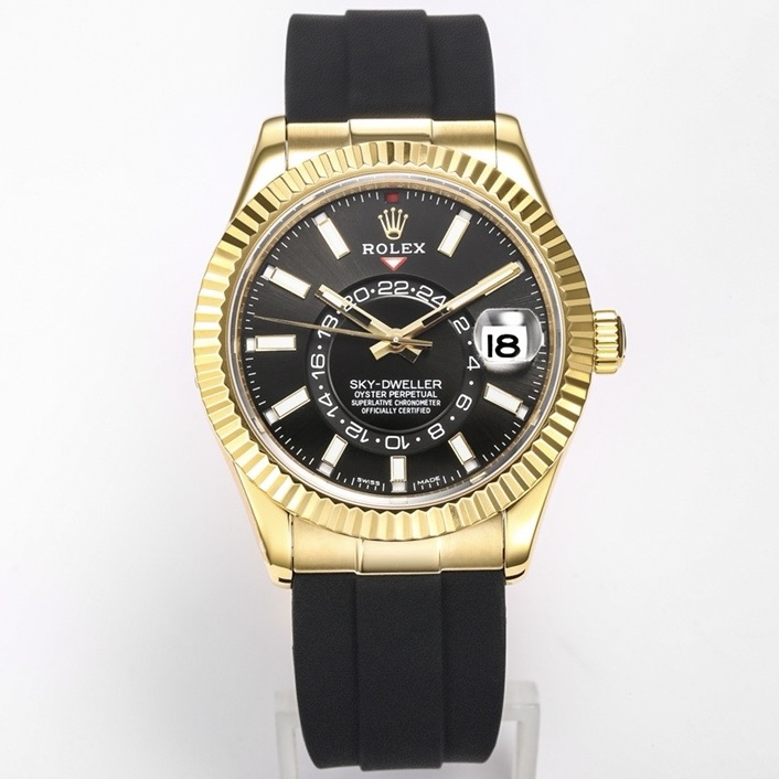 Rolex Sky-Dweller Watch 42mm 904L Steel 9002 Automatic Movement Ring Command Bezel