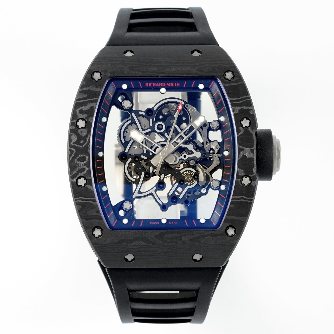 Richard Mille RM055 Black Strap Blue-Red Inner Ring