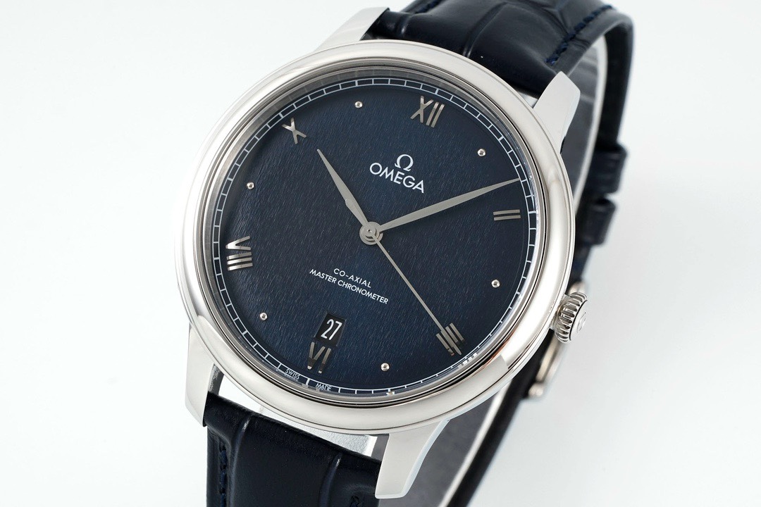 Omega De Ville Power-Reserve Automatic Mechanical Watch, Genuine Calfskin Leather Strap - Image 2