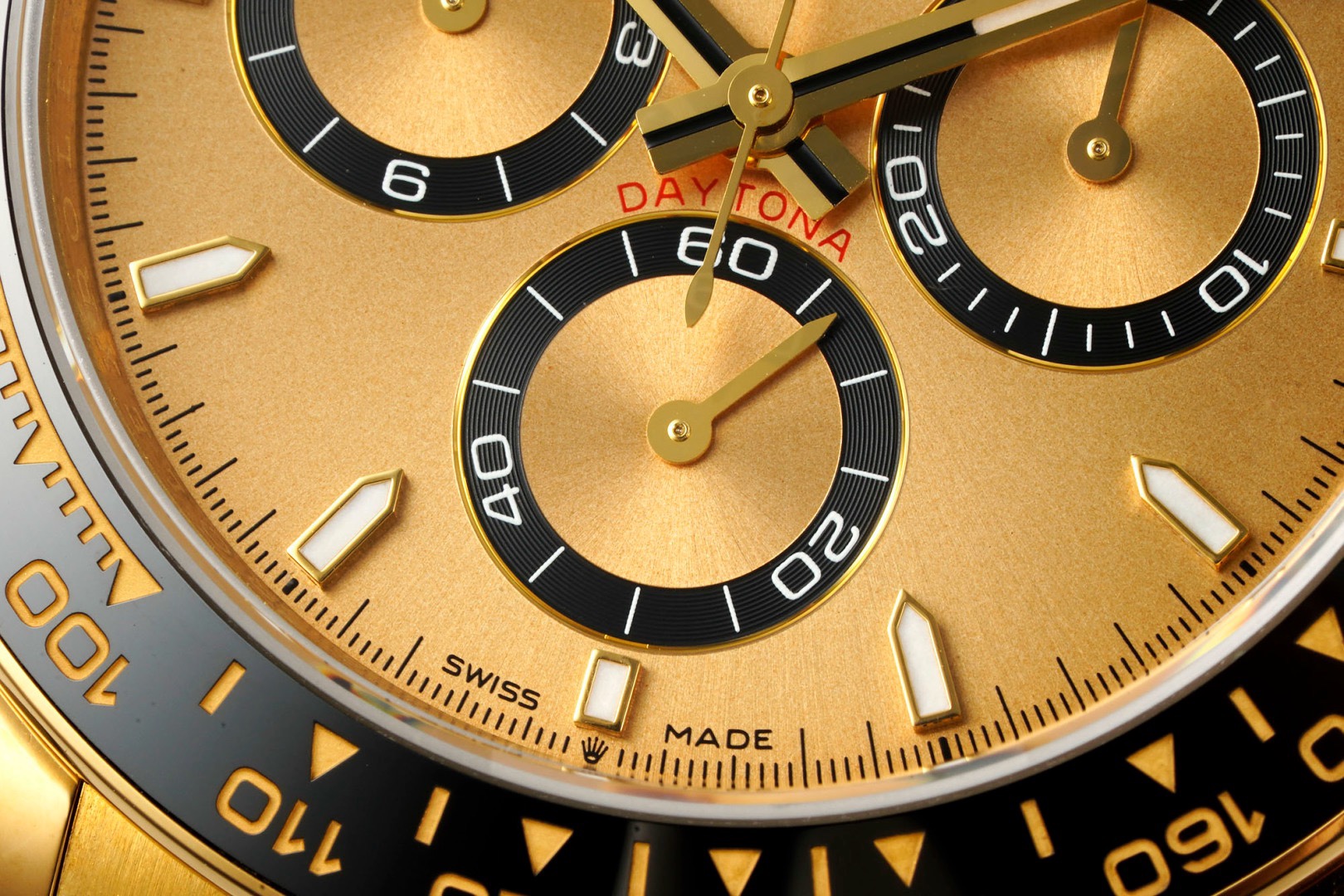 Rolex Cosmograph Daytona 18K Gold Plated Automatic Chronograph Watch Rubber Strap - Image 5