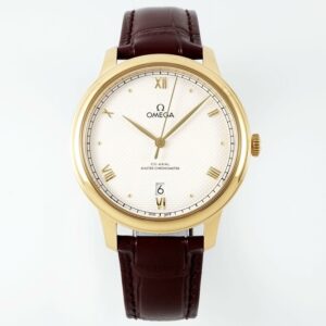 Omega De Ville Power-Reserve Automatic Mechanical Watch, Genuine Calfskin Leather Strap