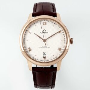 Omega De Ville Power-Reserve Automatic Mechanical Watch, Genuine Calfskin Leather Strap