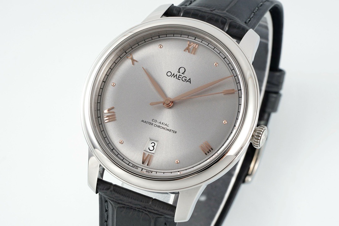 Omega De Ville Power-Reserve Automatic Mechanical Watch, Genuine Calfskin Leather Strap - Image 3