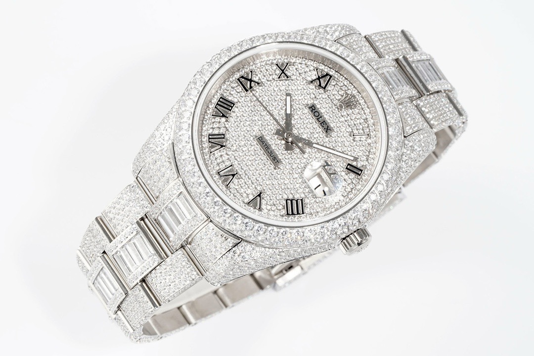 Rolex TW Factory Fully Iced-Out Datejust 41mm , Full Paved Stones, 2824 Automatic Movement - Image 4