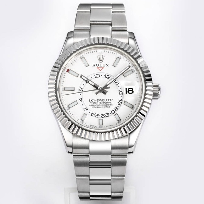 Rolex Sky-Dweller Watch 42mm 904L Steel 9002 Automatic Movement Ring Command Bezel –