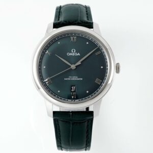 Omega De Ville Power-Reserve Automatic Mechanical Watch, Genuine Calfskin Leather Strap
