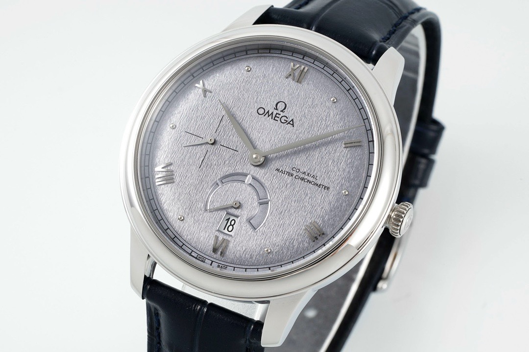Omega De Ville Power-Reserve Automatic Mechanical Watch, Genuine Calfskin Leather Strap - Image 3