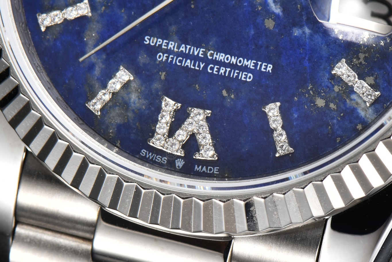 Rolex Day-Date 36 Hidden 6 Diamond Roman Markers | CS Factory Natural Gemstone Dial - Image 7