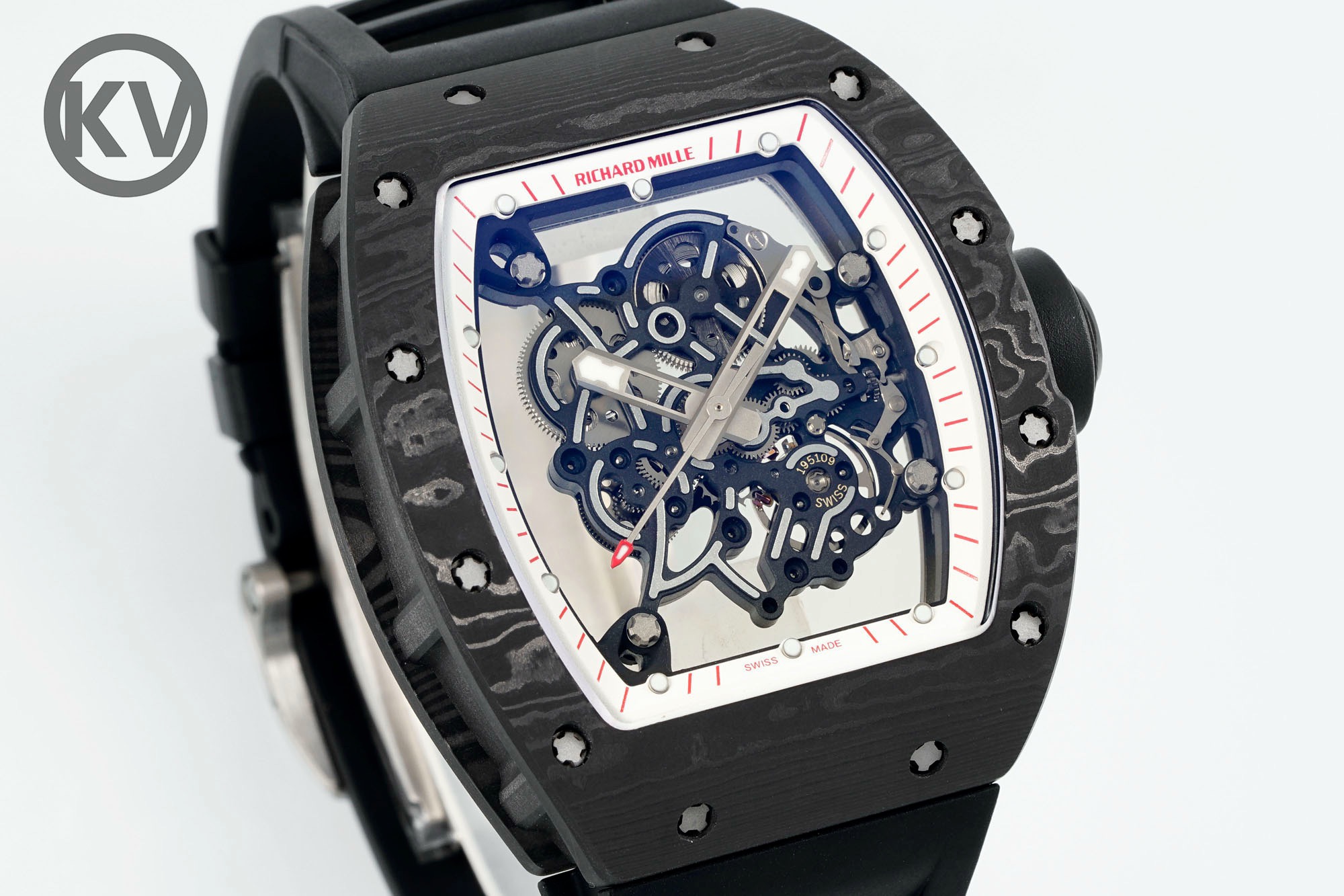 Richard Mille RM055 Black Strap White-Red Inner Ring - Image 3