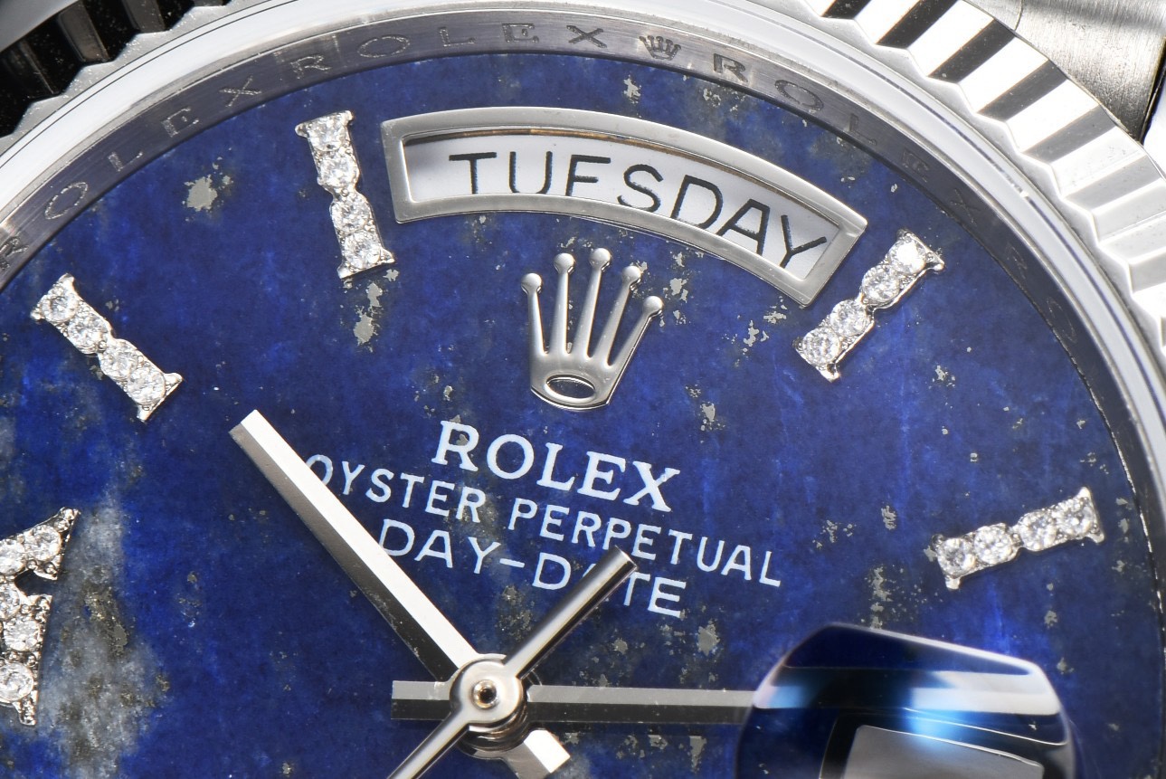 Rolex Day-Date 36 Hidden 6 Diamond Roman Markers | CS Factory Natural Gemstone Dial - Image 6