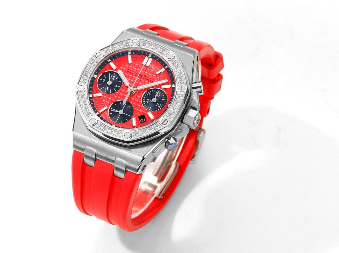 Audemars Piguet Royal Oak 37mm Ladies Automatic Chronograph Watch, Diamond Bezel Rubber - Image 2