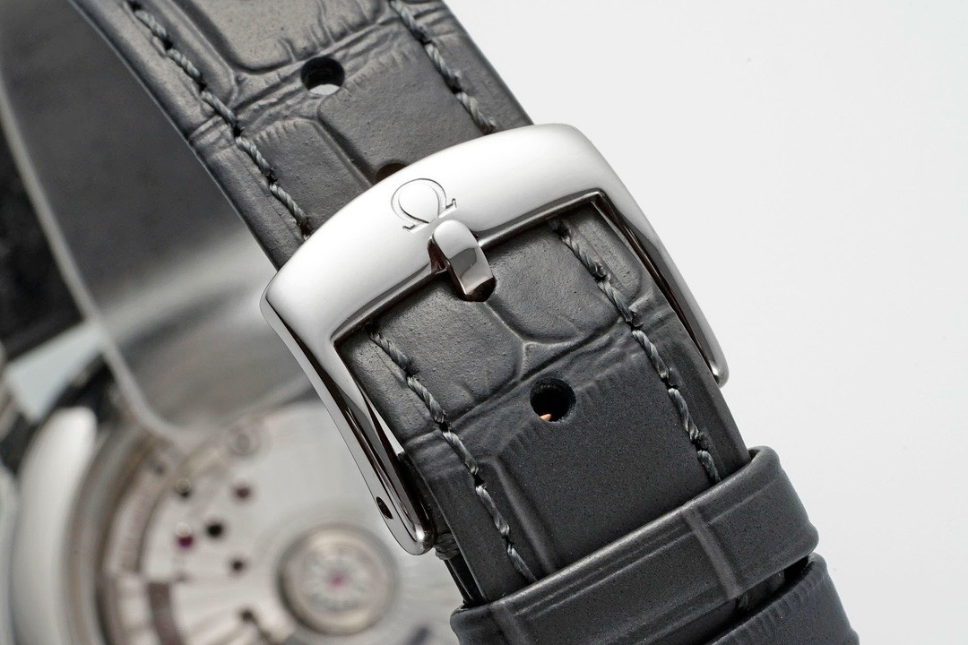 Omega De Ville Power-Reserve Automatic Mechanical Watch, Genuine Calfskin Leather Strap - Image 9