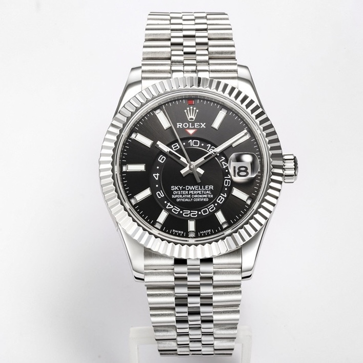 Rolex Sky-Dweller Watch 42mm 904L Steel 9002 Automatic Movement Ring Command Bezel