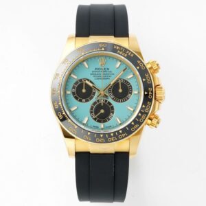 Rolex Cosmograph Daytona 18K Gold Plated Automatic Chronograph Watch Rubber Strap