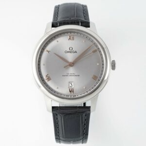 Omega De Ville Power-Reserve Automatic Mechanical Watch, Genuine Calfskin Leather Strap