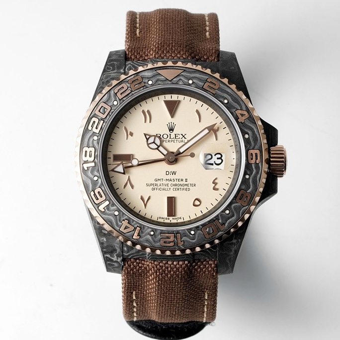 Rolex GMT-Master II Carbon Watch | Cal.3186 Automatic Movement, Forged Carbon Case –