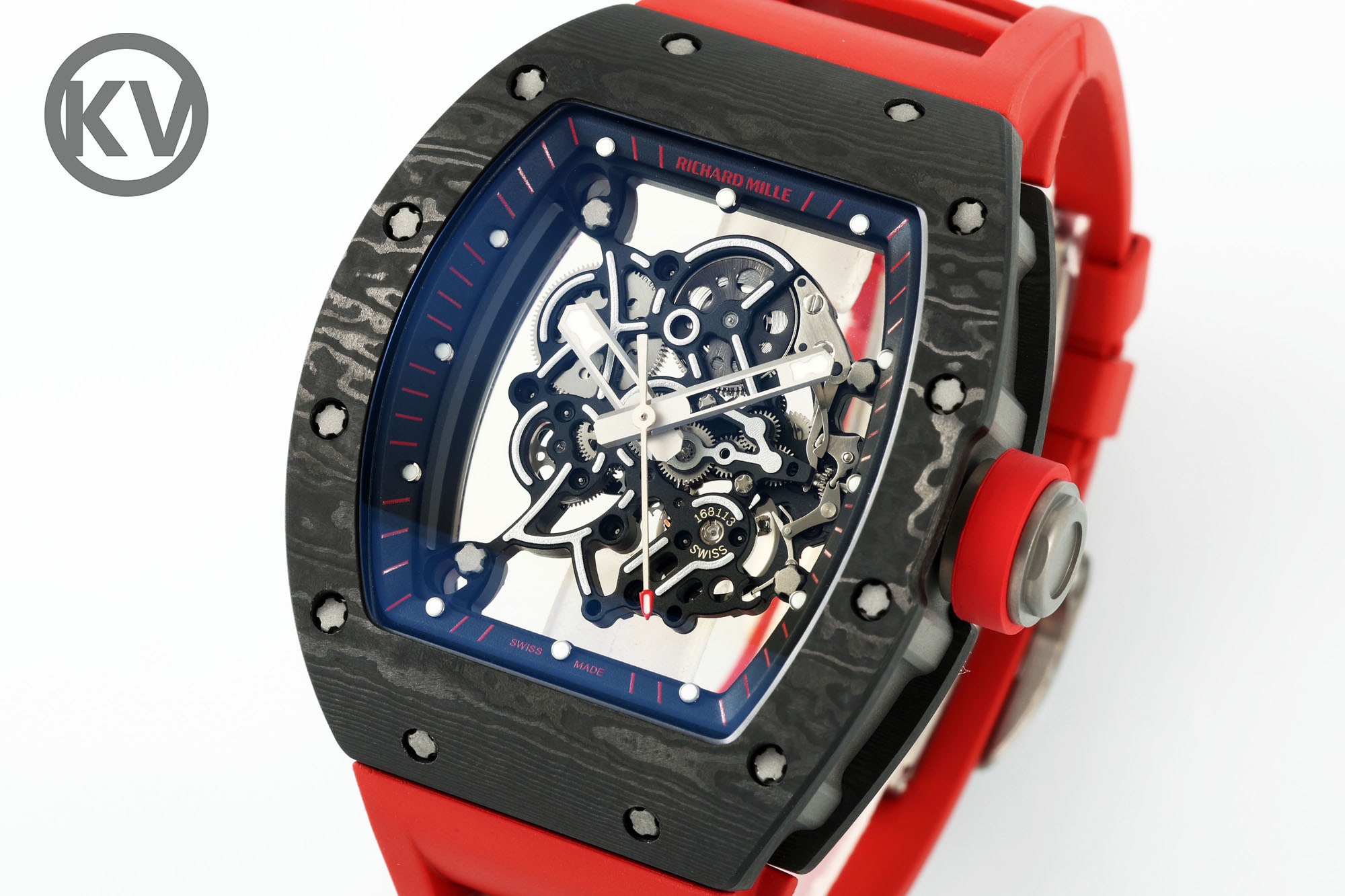 Richard Mille RM055 Red Strap Blue-Red Inner Ring - Image 2