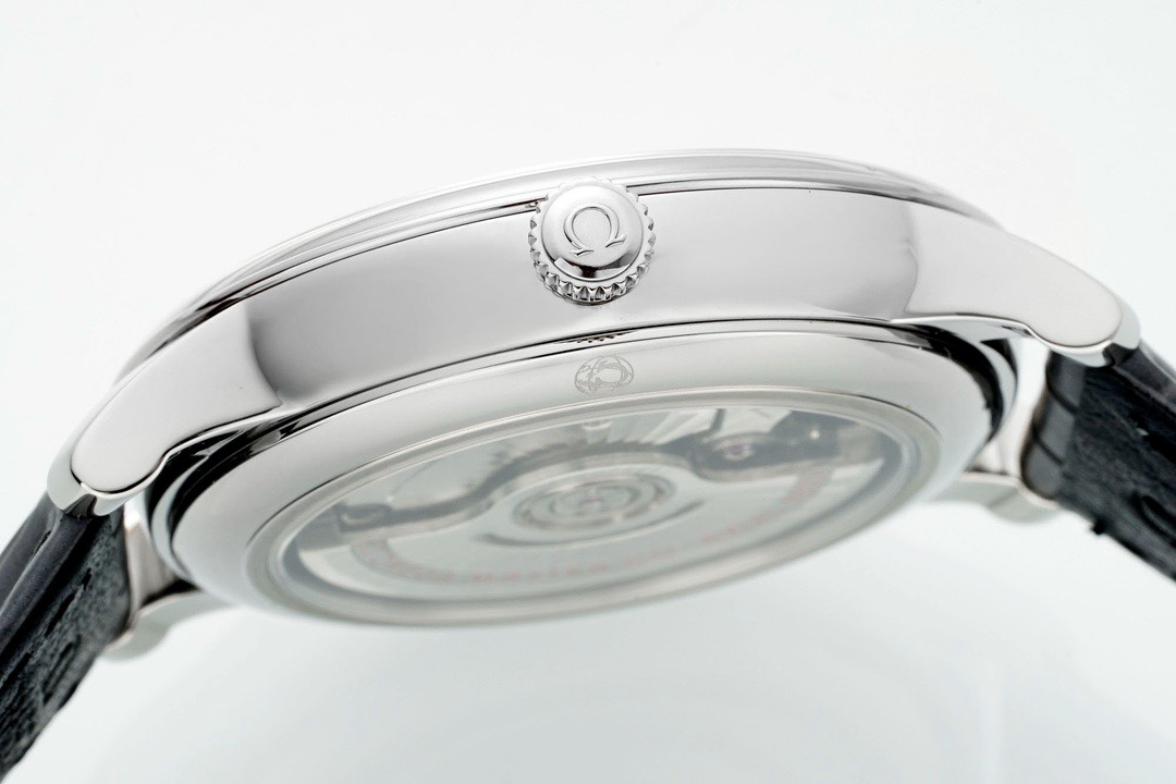 Omega De Ville Power-Reserve Automatic Mechanical Watch, Genuine Calfskin Leather Strap - Image 5