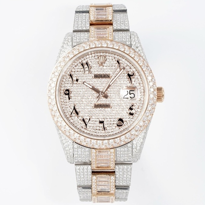 Rolex TW Factory Fully Iced-Out Datejust 41mm , Full Paved Stones, 2824 Automatic Movement
