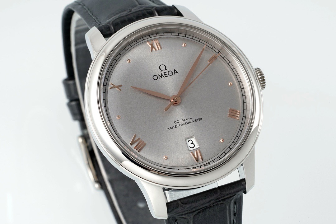 Omega De Ville Power-Reserve Automatic Mechanical Watch, Genuine Calfskin Leather Strap - Image 2