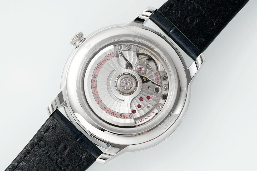 Omega De Ville Power-Reserve Automatic Mechanical Watch, Genuine Calfskin Leather Strap - Image 8