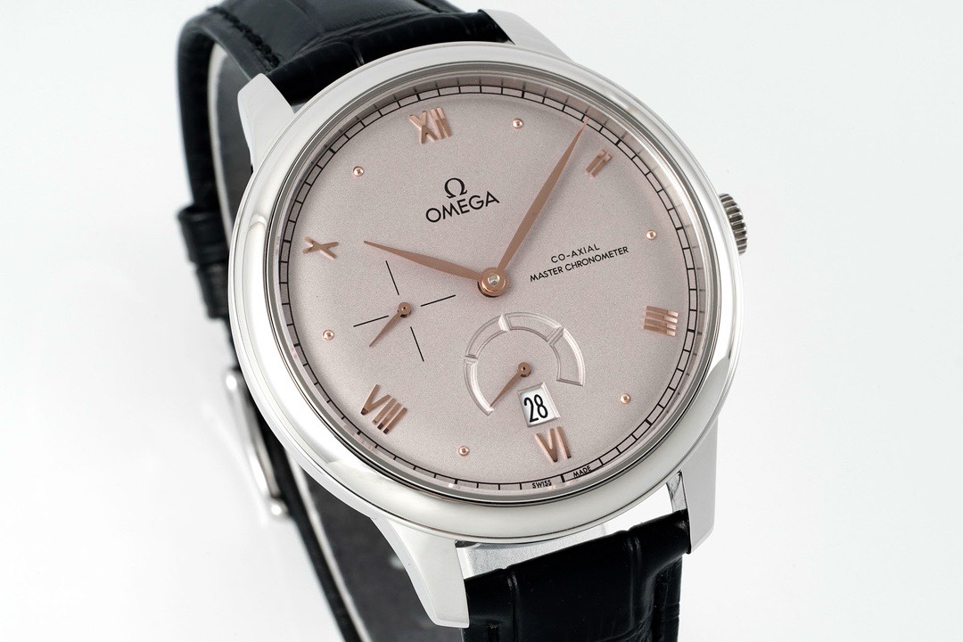 Omega De Ville Power-Reserve Automatic Mechanical Watch, Genuine Calfskin Leather Strap - Image 3