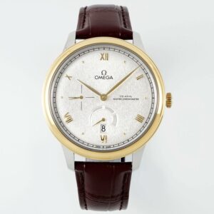 Omega De Ville Power-Reserve Automatic Mechanical Watch, Genuine Calfskin Leather Strap