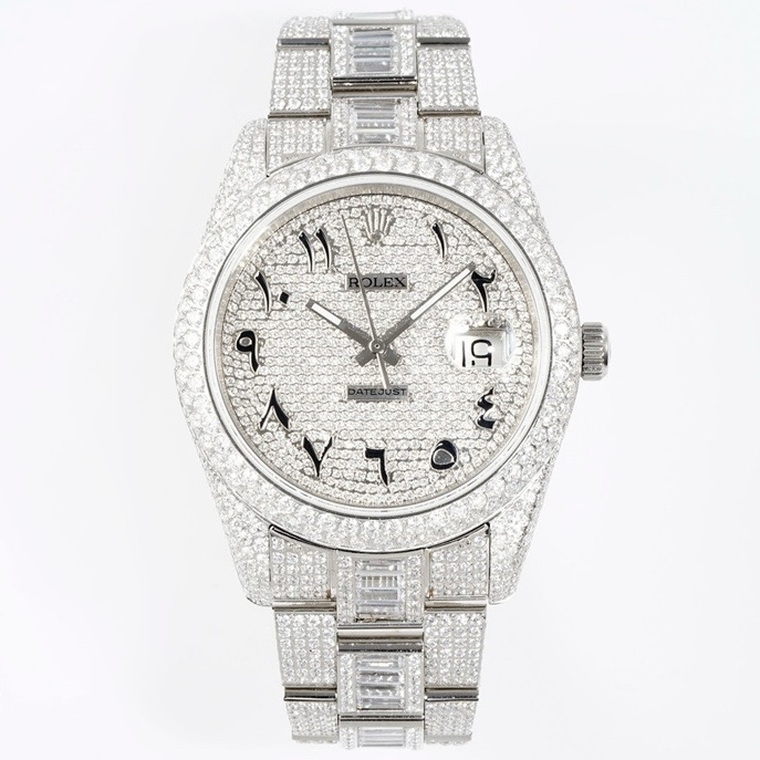 Rolex TW Factory Fully Iced-Out Datejust 41mm , Full Paved Stones, 2824 Automatic Movement