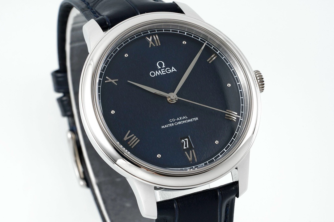 Omega De Ville Power-Reserve Automatic Mechanical Watch, Genuine Calfskin Leather Strap - Image 3