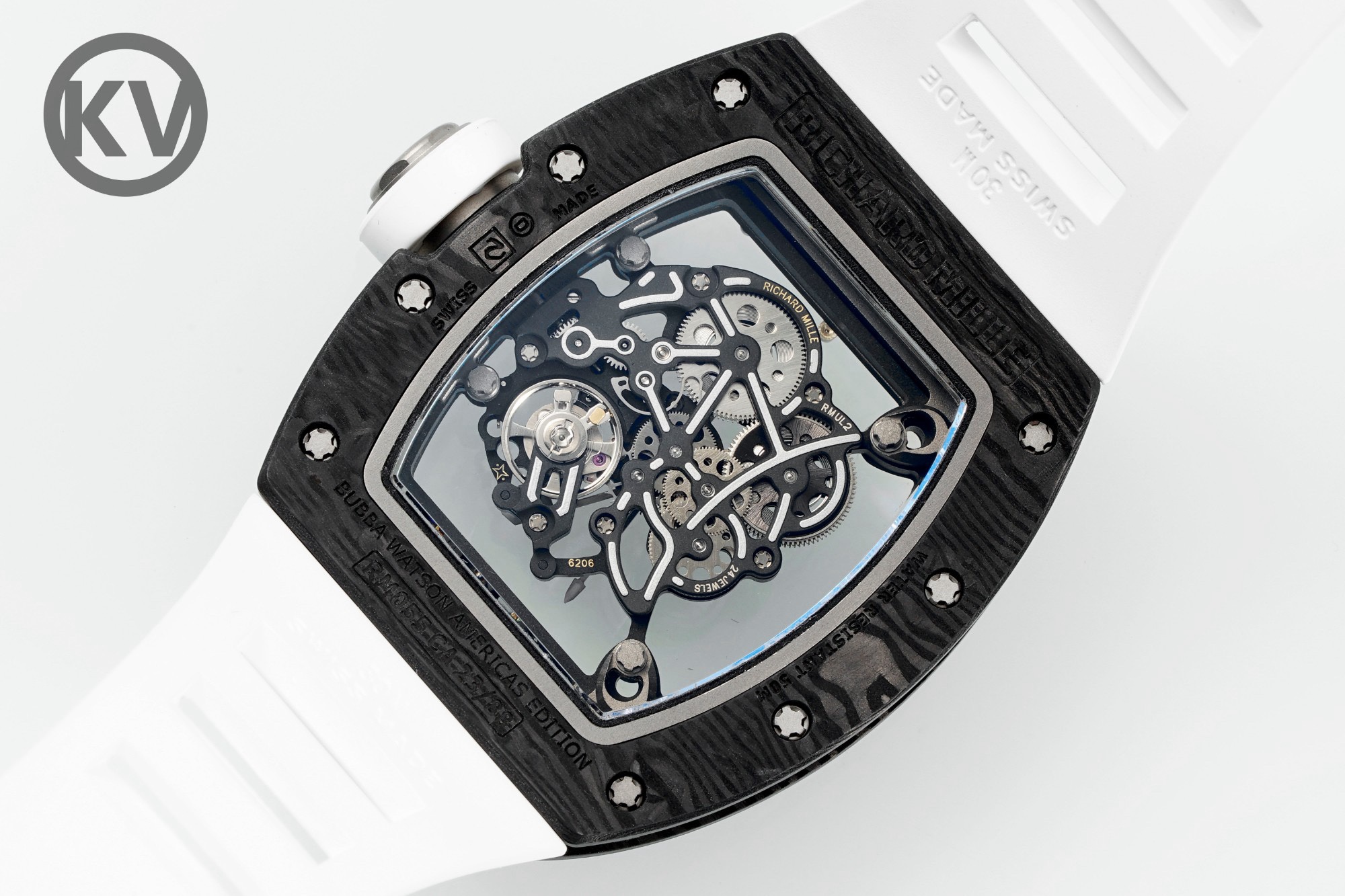 Richard Mille RM055 White Strap White-Black Inner Ring - Image 5
