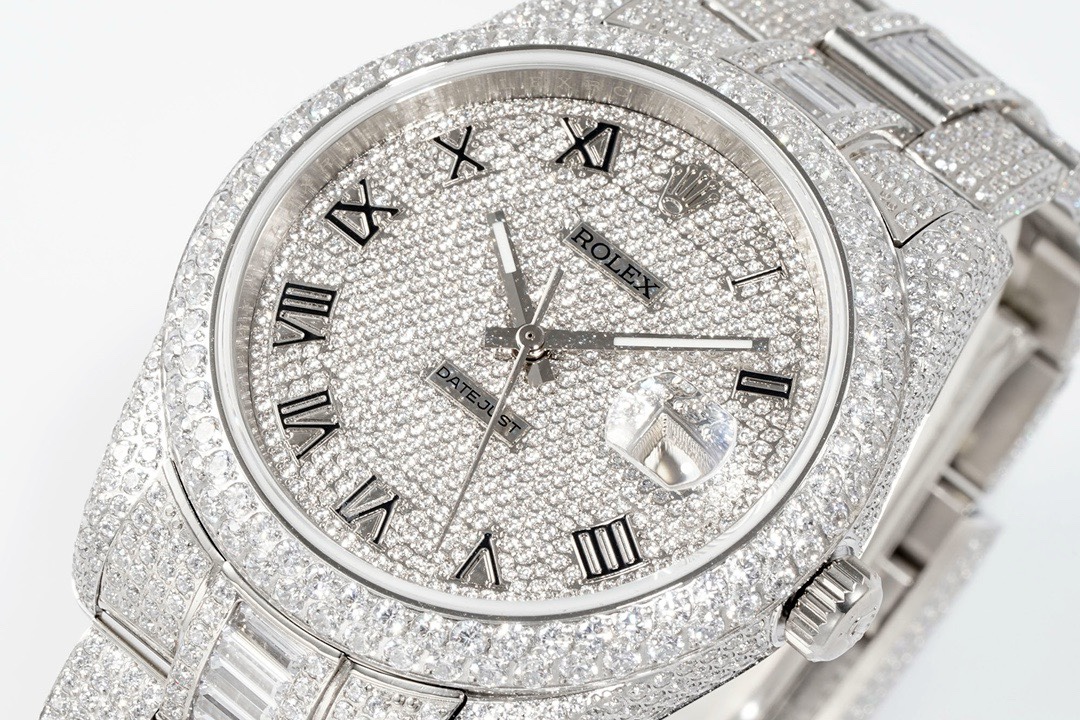 Rolex TW Factory Fully Iced-Out Datejust 41mm , Full Paved Stones, 2824 Automatic Movement - Image 3