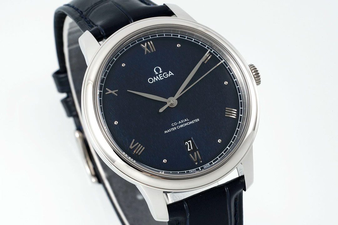 Omega De Ville Power-Reserve Automatic Mechanical Watch, Genuine Calfskin Leather Strap - Image 2