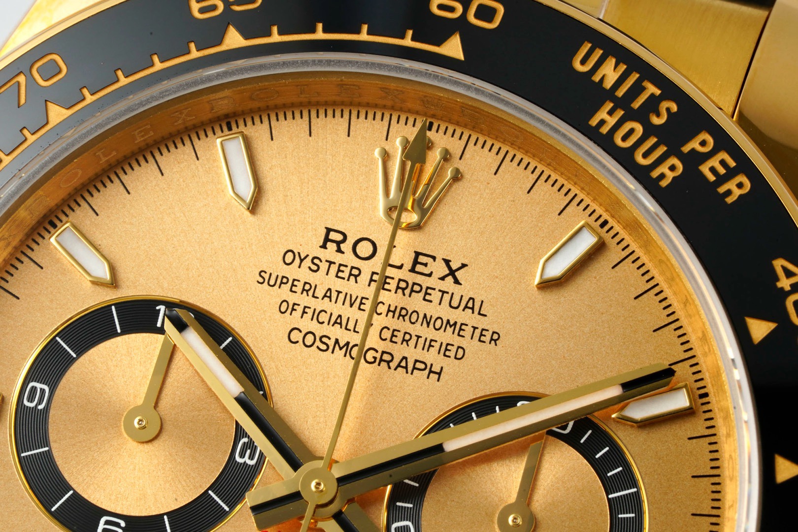 Rolex Cosmograph Daytona 18K Gold Plated Automatic Chronograph Watch Rubber Strap - Image 4