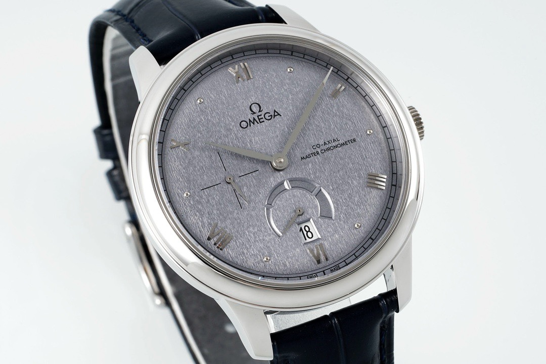 Omega De Ville Power-Reserve Automatic Mechanical Watch, Genuine Calfskin Leather Strap - Image 2