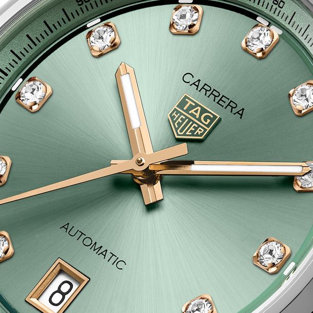 TAG Heuer Carrera Date Green Dial Stainless Steel Watch 36mm - Image 3